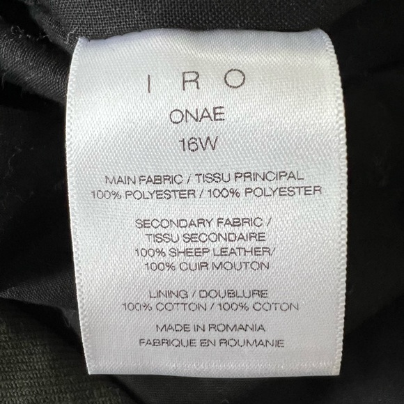 IRO bomber jacket. Women's size 36. Dark olive green with Sherpa collar. - Picture 4 of 4